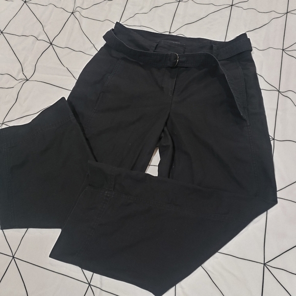Aritzia Babaton Black Linen Blend Wide Leg Culotte Pants With Detachable Belt - Picture 3 of 9